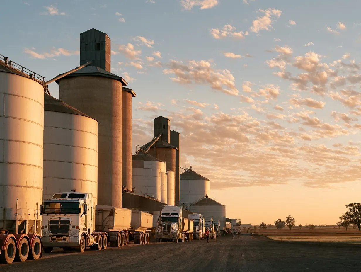 Truck fleet at the silos